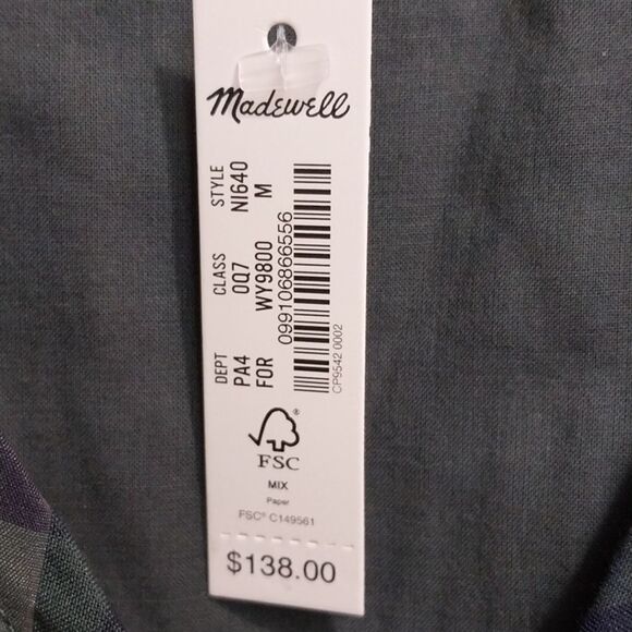 Madewell Green Black Dolman Sleeve Sundress...SIZE M - Picture 2 of 5